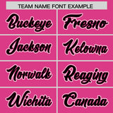 Custom Pink Black Color Block Personalized Side Dotted Line Authentic Baseball Jersey
