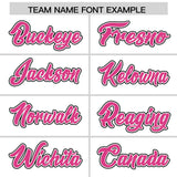 Custom White Pink Color Block Personalized Side Dotted Line Authentic Baseball Jersey