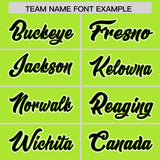 Custom Light Green Black Color Block Personalized Side Dotted Line Authentic Baseball Jersey