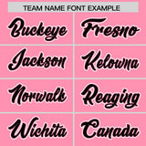 Custom Light Pink Black Color Block Personalized Side Dotted Line Authentic Baseball Jersey