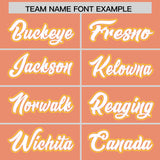 Custom Light Orange Gold Color Block Personalized Side Dotted Line Authentic Baseball Jersey