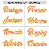 Custom White Light Orange Color Block Personalized Side Dotted Line Authentic Baseball Jersey