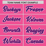 Custom Pink Purple Color Block Personalized Side Dotted Line Authentic Baseball Jersey