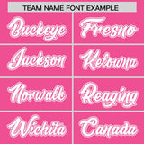 Custom Pink White Color Block Personalized Side Dotted Line Authentic Baseball Jersey