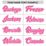 Custom White Pink Color Block Personalized Side Dotted Line Authentic Baseball Jersey