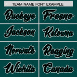 Custom Midnight Green Black Color Block Personalized Side Dotted Line Authentic Baseball Jersey