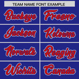 Custom Royal Red Color Block Personalized Side Dotted Line Authentic Baseball Jersey