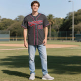 Custom Black Personalized Denim Baseball Jersey For Men Women Boy