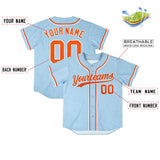 Custom Powder Blue Personalized Denim Baseball Jersey For Men Women Boy