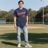 Custom Midnight Blue Personalized Denim Baseball Jersey For Men Women Boy