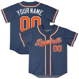 Custom Midnight Blue Personalized Denim Baseball Jersey For Men Women Boy