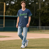 Custom Midnight Blue Personalized Denim Baseball Jersey For Men Women Boy