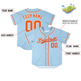 Custom Powder Blue Personalized Denim Baseball Jersey For Men Women Boy