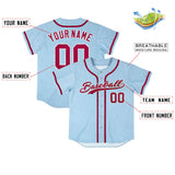 Custom Powder Blue Personalized Denim Baseball Jersey For Men Women Boy