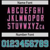 Custom Black Aqua and Pink Split Fashion Raglan Sleeves Authentic Baseball Hoodie Jersey