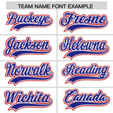 Custom White Royal and Red Split Fashion Raglan Sleeves Authentic Baseball Hoodie Jersey