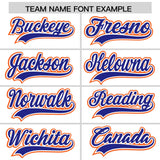 Custom White Orange and Royal Split Fashion Raglan Sleeves Authentic Baseball Hoodie Jersey