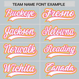 Custom Silver Gold and Pink Split Fashion Raglan Sleeves Authentic Baseball Hoodie Jersey