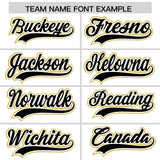 Custom White Black and Old Gold Split Fashion Raglan Sleeves Authentic Baseball Hoodie Jersey