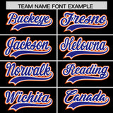 Custom Black Royal and Orange Split Fashion Raglan Sleeves Authentic Baseball Hoodie Jersey