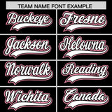 Custom Black Light Pink and White Split Fashion Raglan Sleeves Authentic Baseball Hoodie Jersey