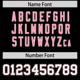 Custom Black Light Pink and White Split Fashion Raglan Sleeves Authentic Baseball Hoodie Jersey