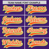 Custom Purple Neon Green and Orange Split Fashion Raglan Sleeves Authentic Baseball Hoodie Jersey