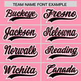 Custom Light Pink White and Black Split Fashion Raglan Sleeves Authentic Baseball Hoodie Jersey