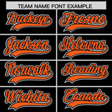 Custom Black Silver and Orange Split Fashion Raglan Sleeves Authentic Baseball Hoodie Jersey