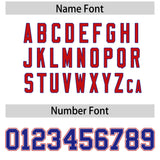 Custom White Royal and Red Split Fashion Raglan Sleeves Authentic Baseball Hoodie Jersey