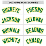 Custom White Gold and Kelly Green Split Fashion Raglan Sleeves Authentic Baseball Hoodie Jersey