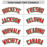 Custom White Kelly Green and Red Split Fashion Raglan Sleeves Authentic Baseball Hoodie Jersey