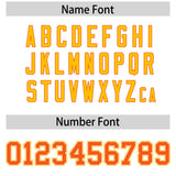 Custom White Orange and Gold Split Fashion Raglan Sleeves Authentic Baseball Hoodie Jersey