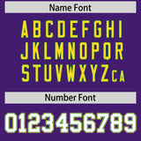 Custom Purple Kelly Green and Gold Split Fashion Raglan Sleeves Authentic Baseball Hoodie Jersey