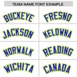 Custom White Royal and Neon Green Split Fashion Raglan Sleeves Authentic Baseball Hoodie Jersey