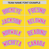 Custom Gold Powder Blue and Pink Split Fashion Raglan Sleeves Authentic Baseball Hoodie Jersey