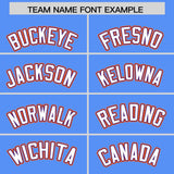 Custom Powder Blue Orange and Purple Split Fashion Raglan Sleeves Authentic Baseball Hoodie Jersey