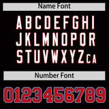 Custom Black Royal and Red Split Fashion Raglan Sleeves Authentic Baseball Hoodie Jersey