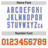 Custom White Orange and Powder Blue Split Fashion Raglan Sleeves Authentic Baseball Hoodie Jersey