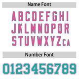 Custom White Aqua and Pink Split Fashion Raglan Sleeves Authentic Baseball Hoodie Jersey