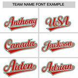 Custom White Kelly Green and Red Split Fashion Raglan Sleeves Authentic Baseball Hoodie Jersey