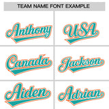 Custom White Orange and Aqua Split Fashion Raglan Sleeves Authentic Baseball Hoodie Jersey