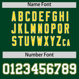 Custom Green Gold and White Split Fashion Raglan Sleeves Authentic Baseball Hoodie Jersey