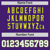 Custom Purple Kelly Green and Gold Split Fashion Raglan Sleeves Authentic Baseball Hoodie Jersey