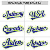 Custom White Royal and Neon Green Split Fashion Raglan Sleeves Authentic Baseball Hoodie Jersey