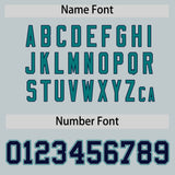 Custom Silver Navy and Aqua Split Fashion Raglan Sleeves Authentic Baseball Hoodie Jersey