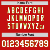 Custom Red Gold and Neon Green Split Fashion Raglan Sleeves Authentic Baseball Hoodie Jersey