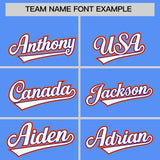 Custom Powder Blue Orange and Purple Split Fashion Raglan Sleeves Authentic Baseball Hoodie Jersey