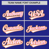 Custom Royal Gold and Pink Split Fashion Raglan Sleeves Authentic Baseball Hoodie Jersey