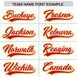 Custom White Red and Gold Split Fashion Raglan Sleeves Authentic Baseball Hoodie Jersey